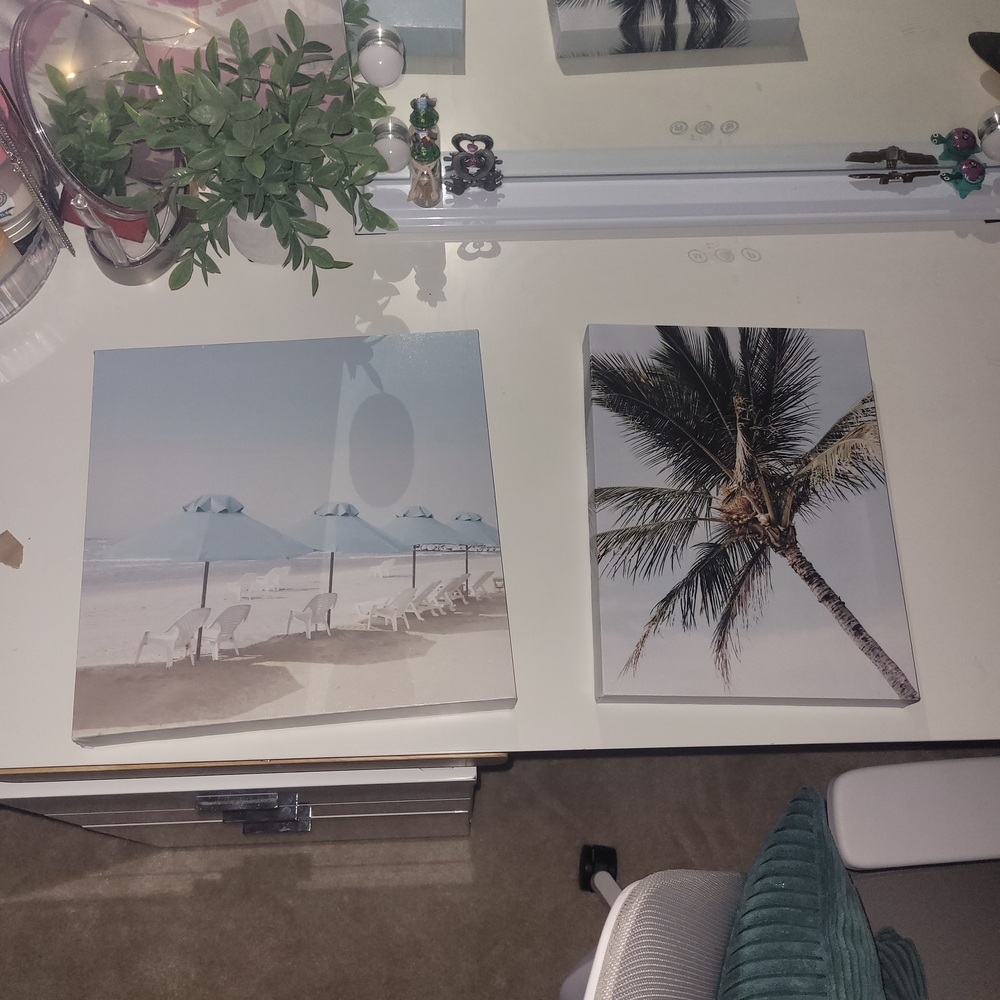 Beach and Palm Tree Wall Art Set